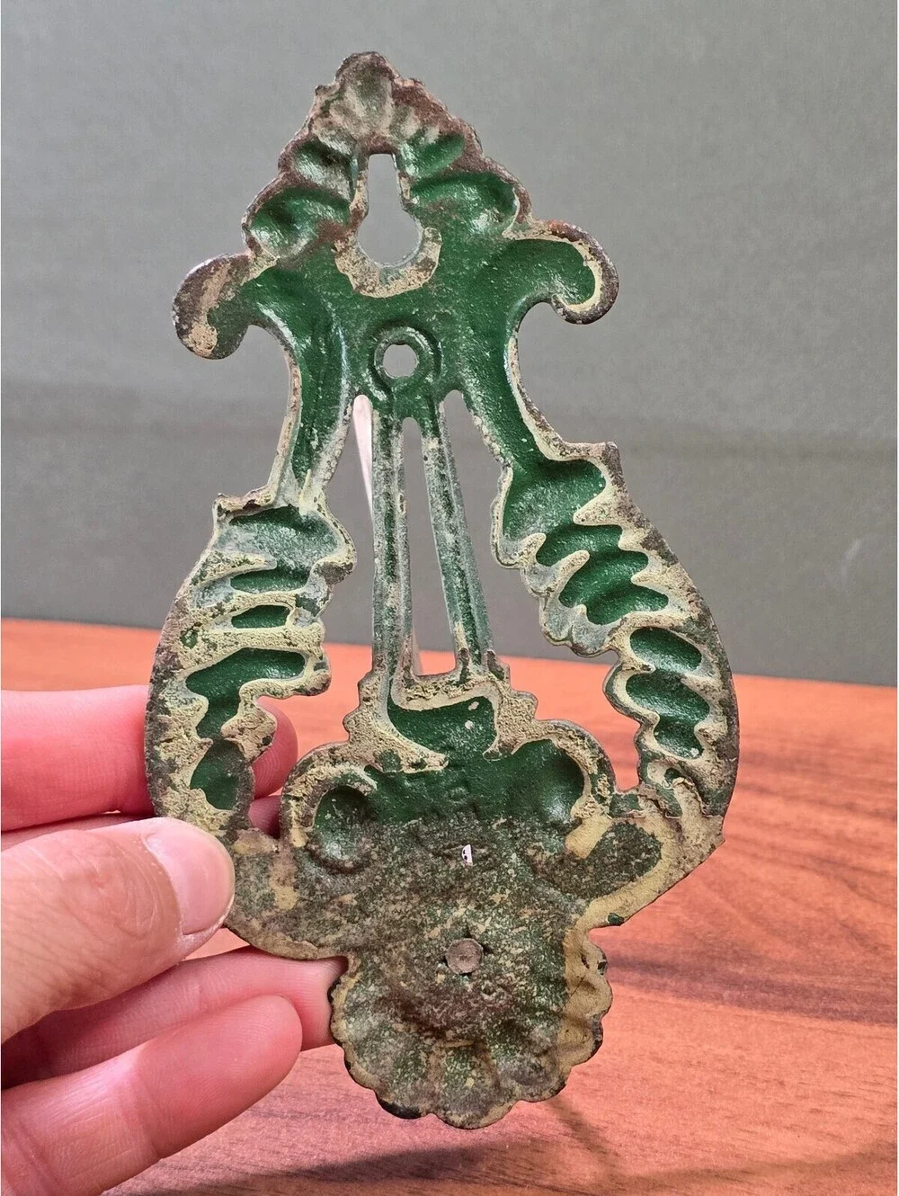 Vintage Ornate Cast Iron Wall Hook Rack
